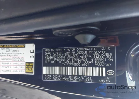 2011 Scion Tc из США, поврежденный, VIN JTKJF5C78B3016904